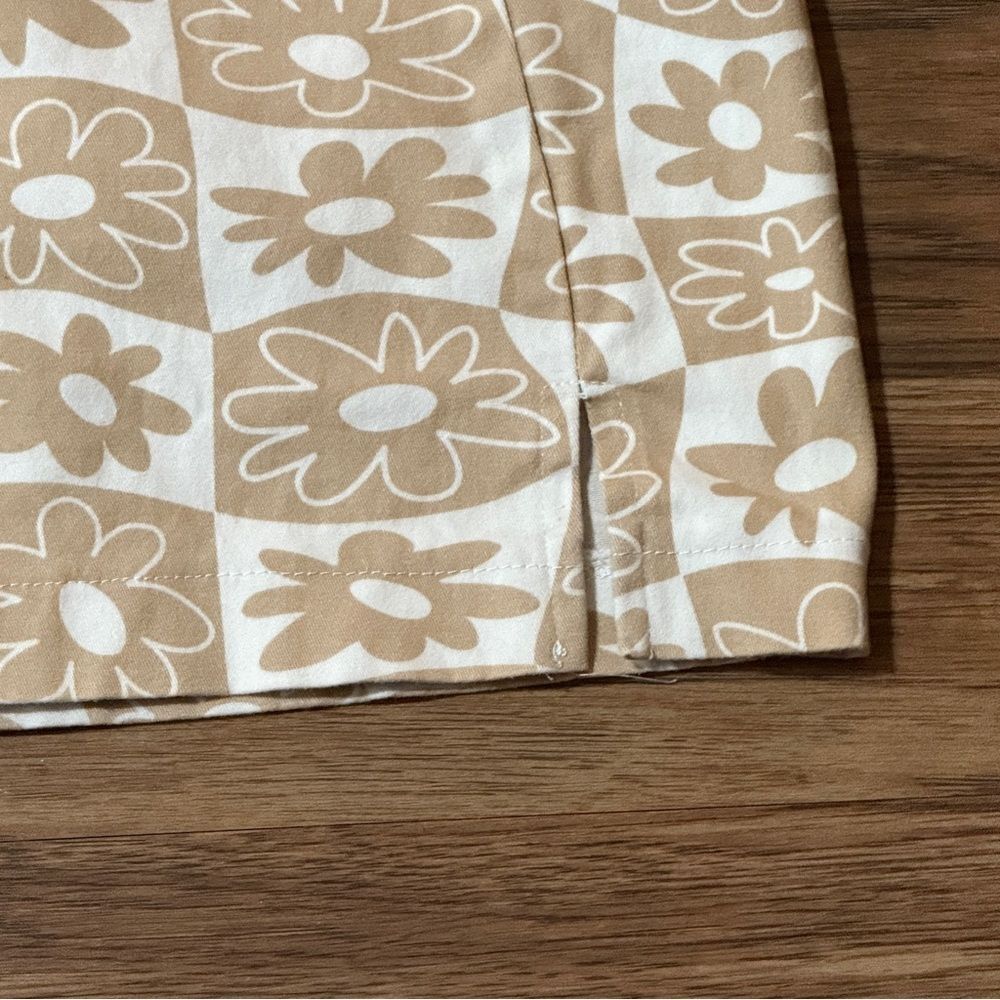 Love On A Hanger Retro Print Mini Skirt Beige White Size 1 - Picture 4 of 12